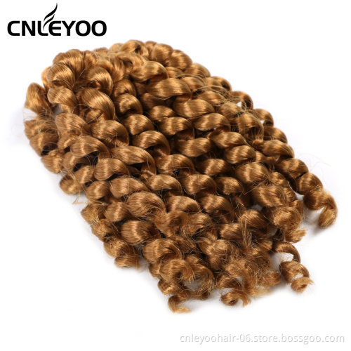 Light Brown Wand Curl Crochet Hair 10 Inch Short Jamaica Bounce Crochet Braids For Women